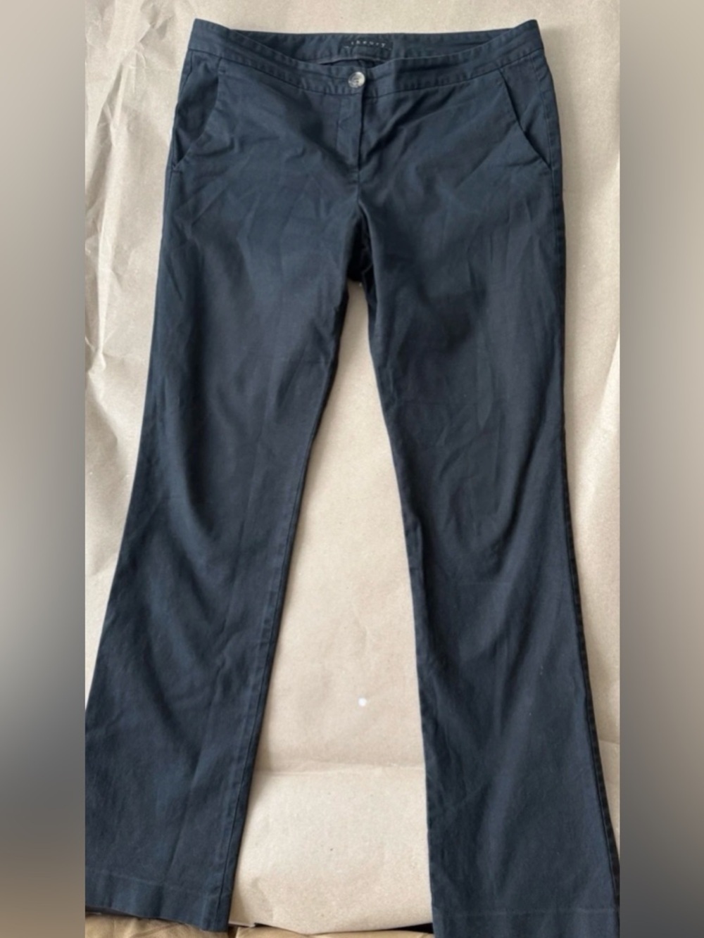 Theory Women Straight Career Pants Black Cotton Blend (Check measurements) USA